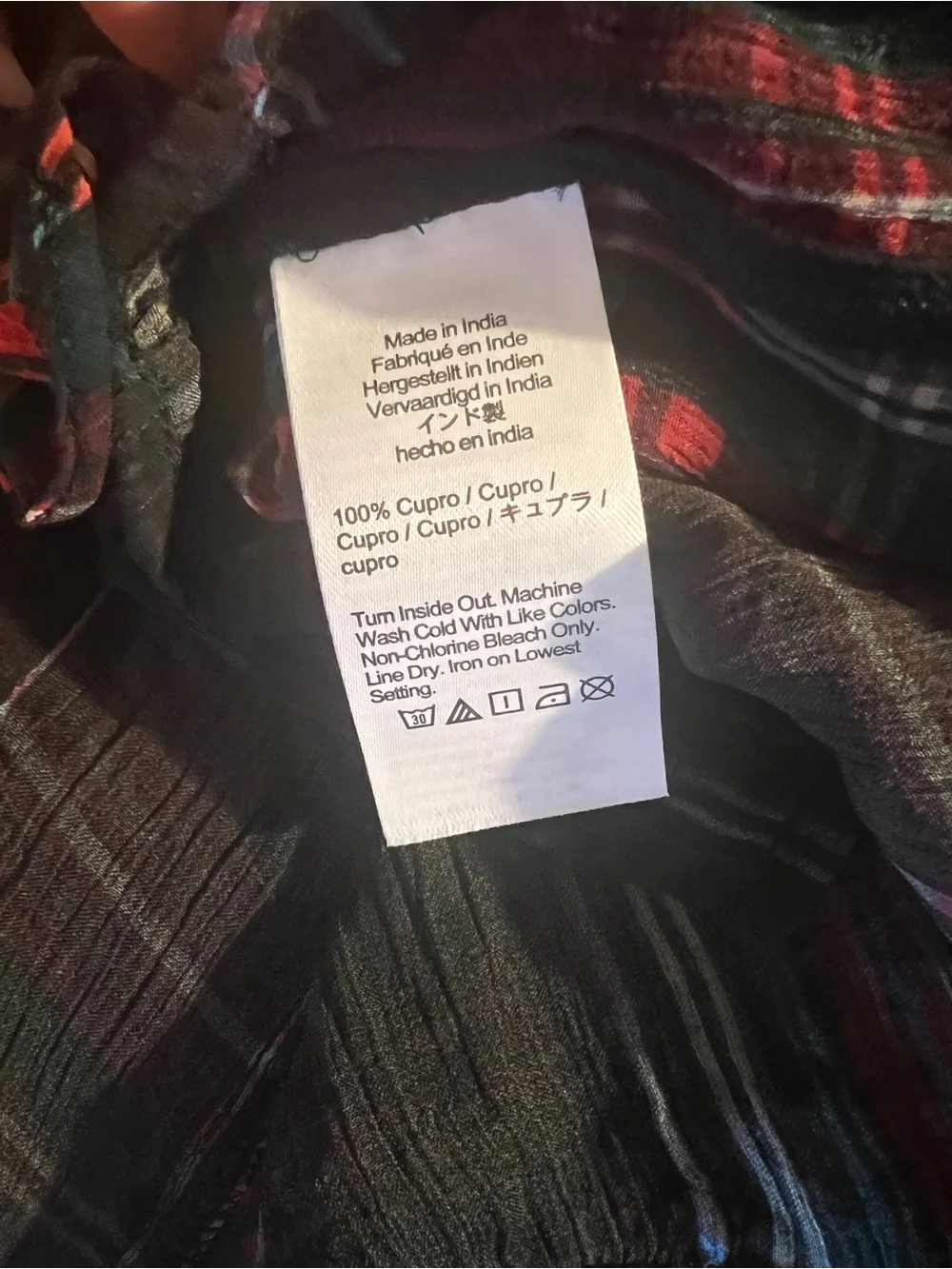 J.Crew Tartan Crinkle Cupro Ruffle Front Top Blouse Sheer Holiday Plaid Size 0